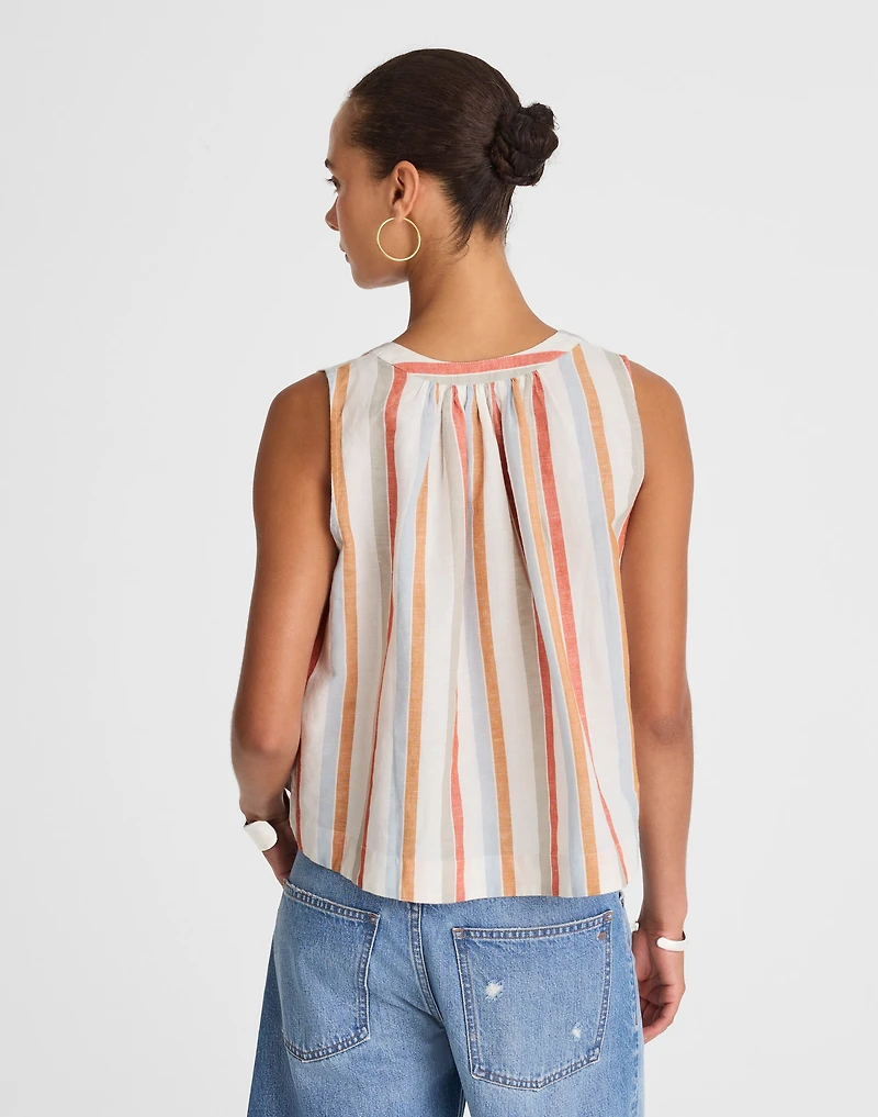 Button-Front Tank Linen-Cotton | Madewell