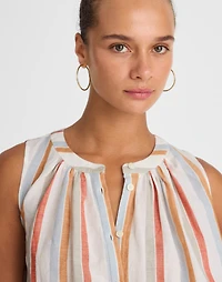 Button-Front Tank Linen-Cotton | Madewell