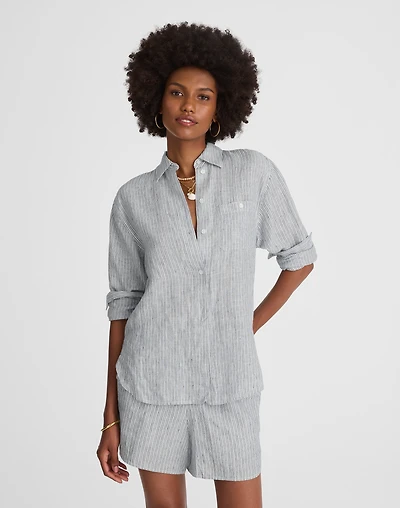 Striped Button-Up Shirt 100% Linen | Madewell