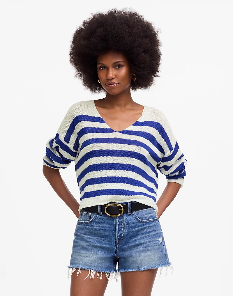 Linen V-Neck Sweater | Madewell