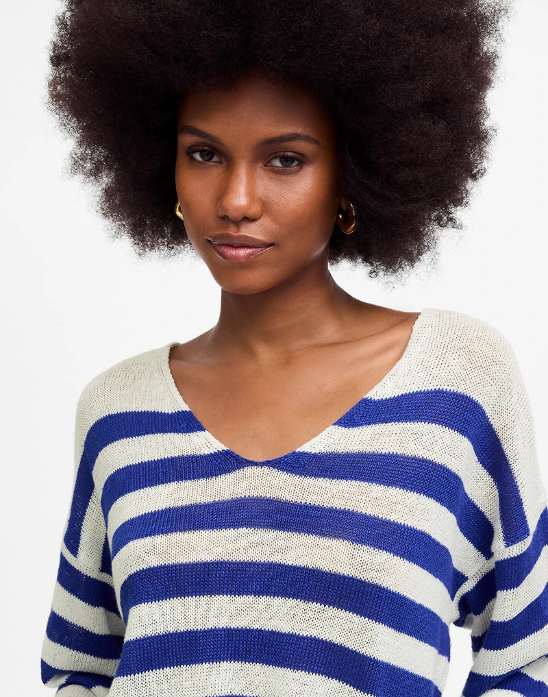 Linen V-Neck Sweater | Madewell