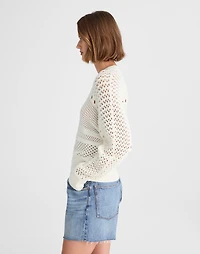 Open-Stitch Cotton Pullover Sweater | Madewell