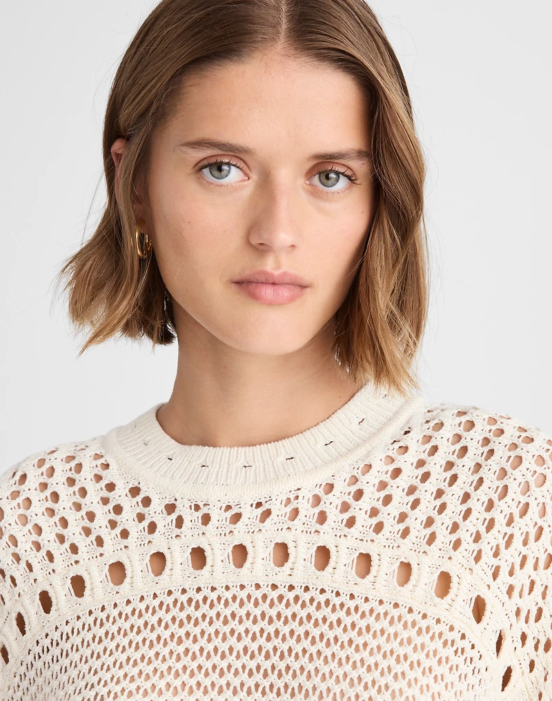Open-Stitch Cotton Pullover Sweater | Madewell
