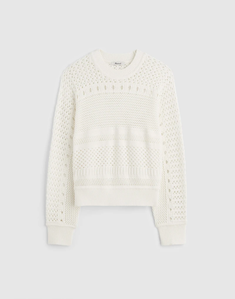 Open-Stitch Cotton Pullover Sweater | Madewell