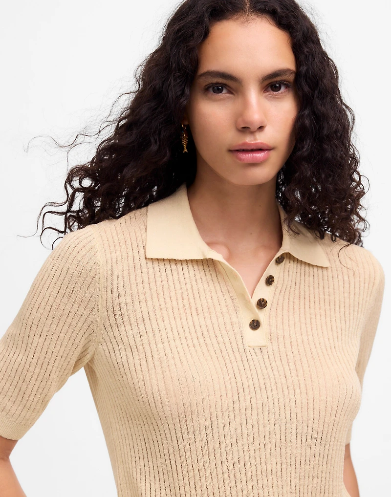 Short-Sleeve Polo Sweater Tee | Madewell
