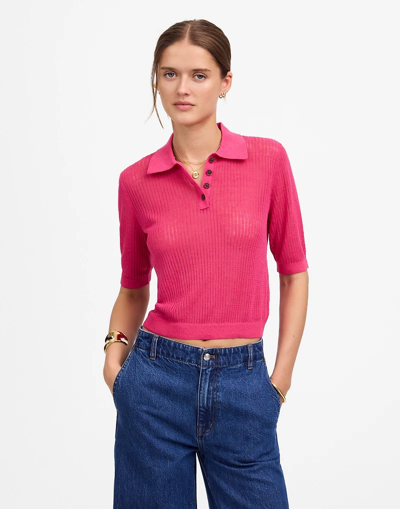 Short-Sleeve Polo Sweater Tee | Madewell