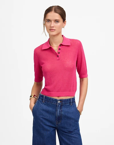 Short-Sleeve Polo Sweater Tee | Madewell