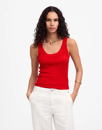 Linen-Blend Scoopneck Sweater Tank | Madewell