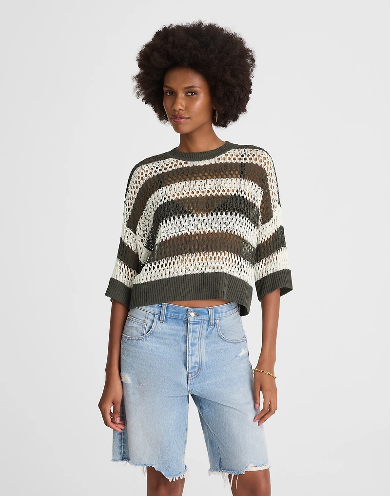 Relaxed Open-Stitch Sweater Tee | Madewell