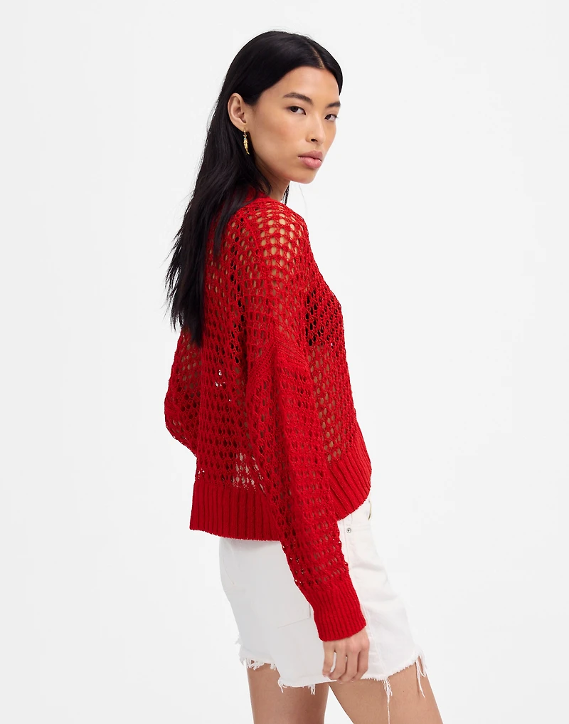 Open-Stitch V-Neck Cardigan | Madewell