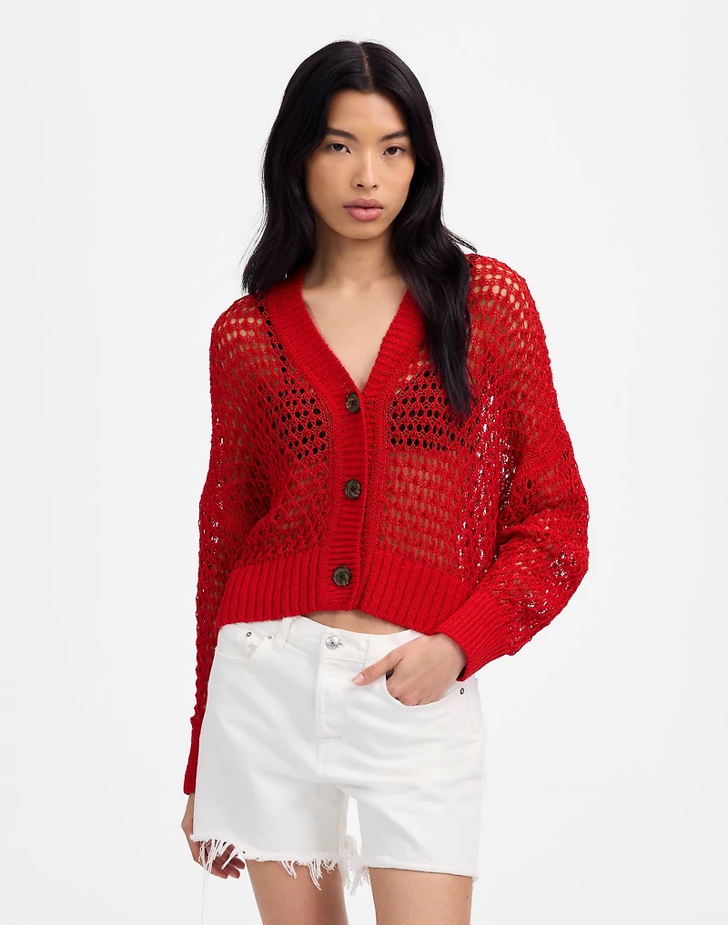 Open-Stitch V-Neck Cardigan | Madewell