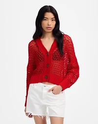 Open-Stitch V-Neck Cardigan | Madewell