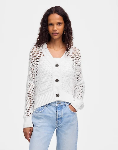 Open-Stitch V-Neck Cardigan | Madewell