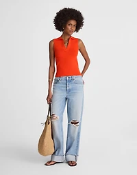 Cotton Johnny-Collar Sweater Tank | Madewell