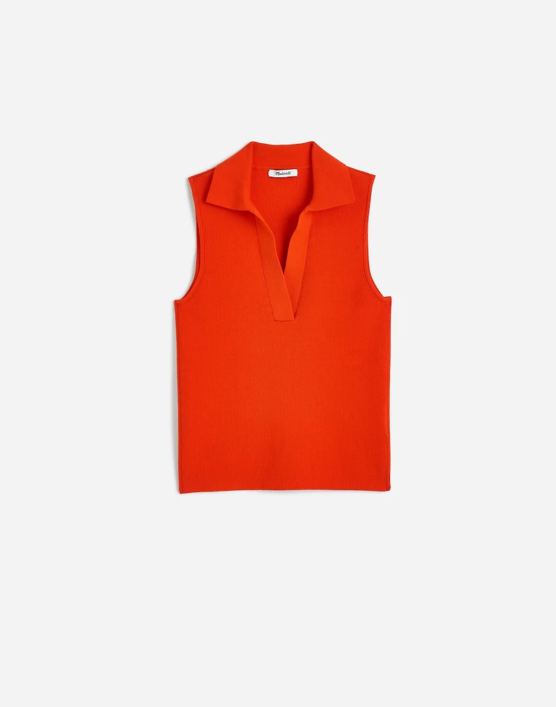 Cotton Johnny-Collar Sweater Tank | Madewell
