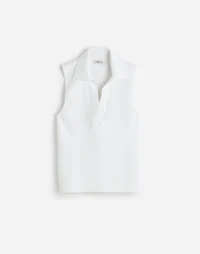 Cotton Johnny-Collar Sweater Tank | Madewell