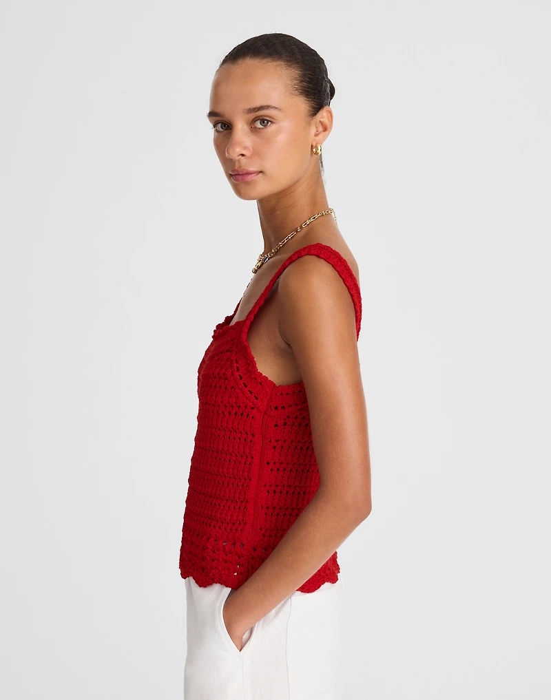 Crochet-Stitch Cotton Sweater Tank | Madewell