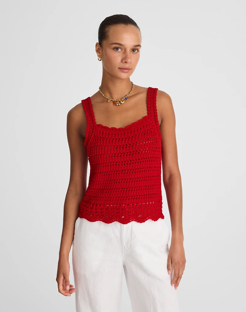 Crochet-Stitch Cotton Sweater Tank | Madewell