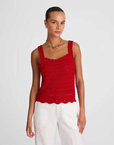Crochet-Stitch Cotton Sweater Tank | Madewell