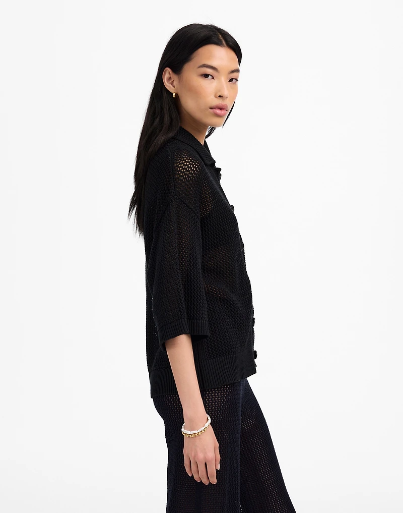 Open-Stitch Button-Front Cardigan | Madewell