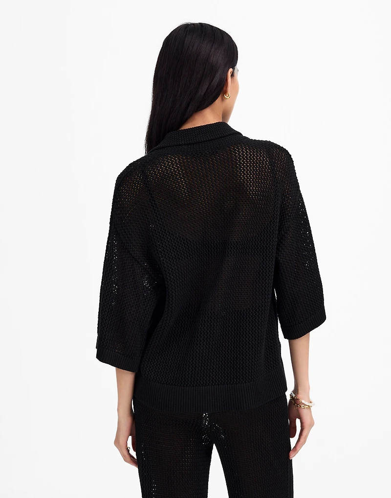 Open-Stitch Button-Front Cardigan | Madewell