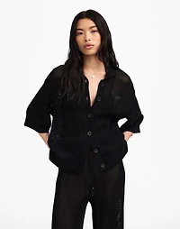 Open-Stitch Button-Front Cardigan | Madewell