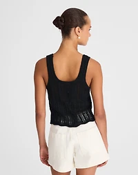 Pointelle-Stitch Tie-Front Sweater Tank | Madewell