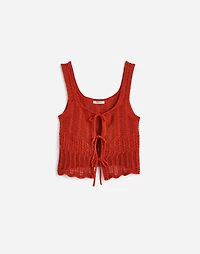 Pointelle-Stitch Tie-Front Sweater Tank | Madewell