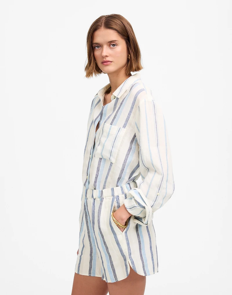 Curved Hem Pull-On Shorts 100% Linen | Madewell