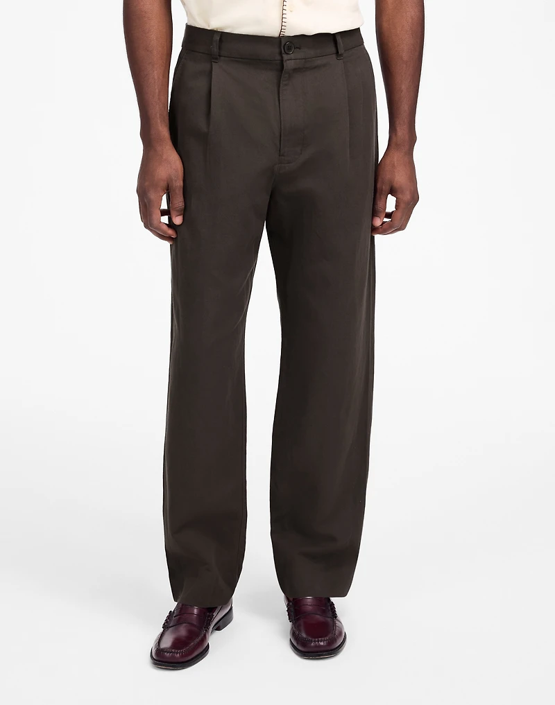 Pleated Trousers Cotton-Linen Blend | Madewell