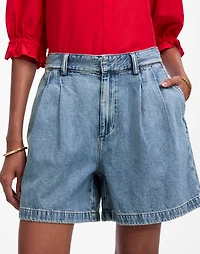 Pleated Trouser Short Robertson Wash: Airy Denim Edition | Madewell