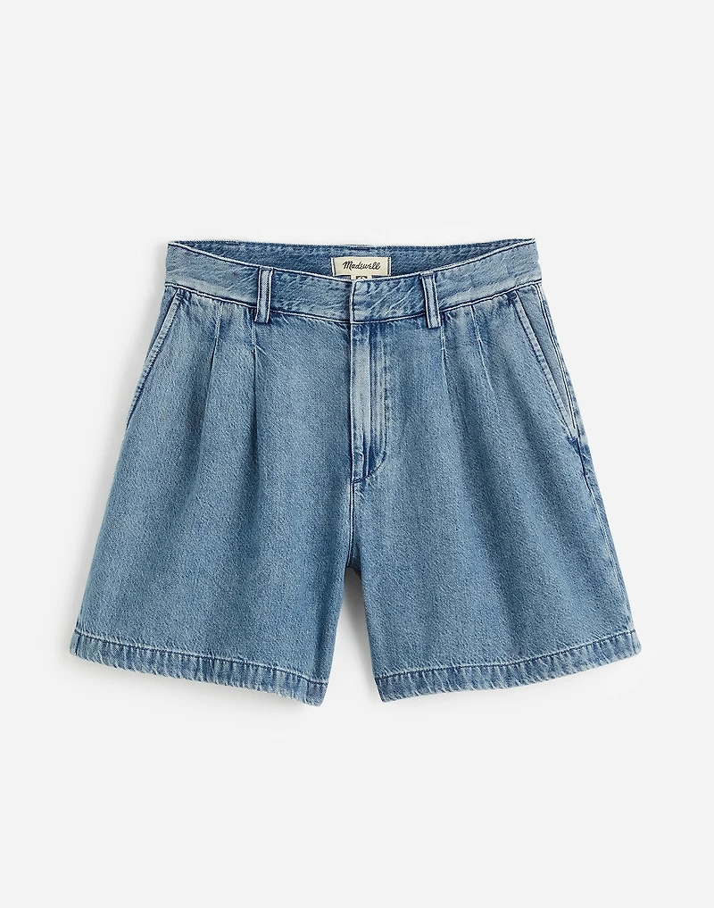 Pleated Trouser Short Robertson Wash: Airy Denim Edition | Madewell
