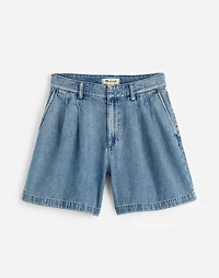 Pleated Trouser Short Robertson Wash: Airy Denim Edition | Madewell