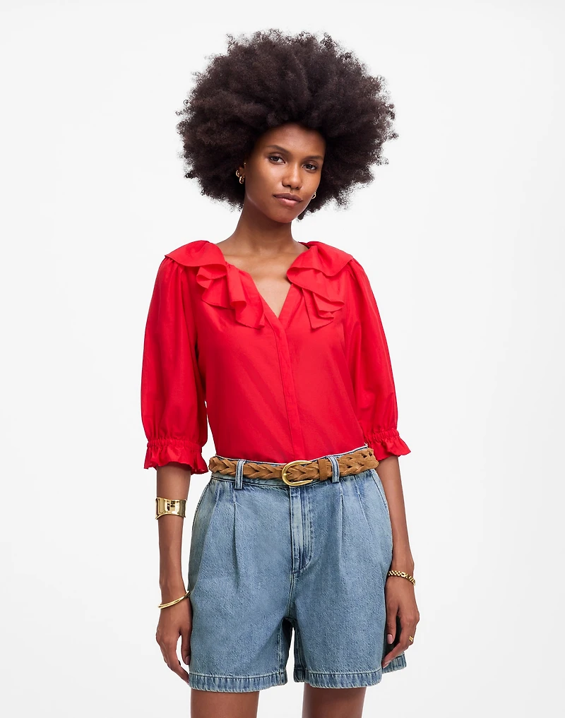 Pleated Trouser Short Robertson Wash: Airy Denim Edition | Madewell