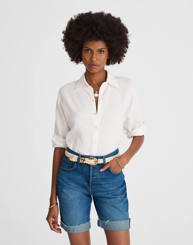 Long Baggy Cuffed Jean Shorts Mifflin Wash | Madewell