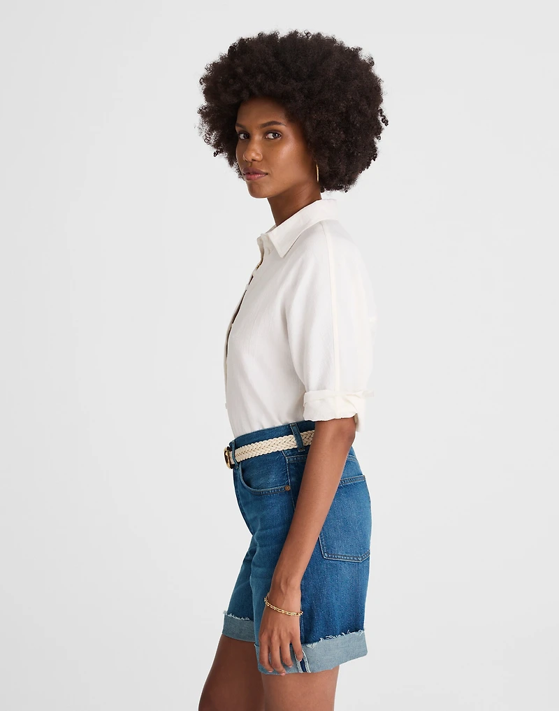 Long Baggy Cuffed Jean Shorts Mifflin Wash | Madewell