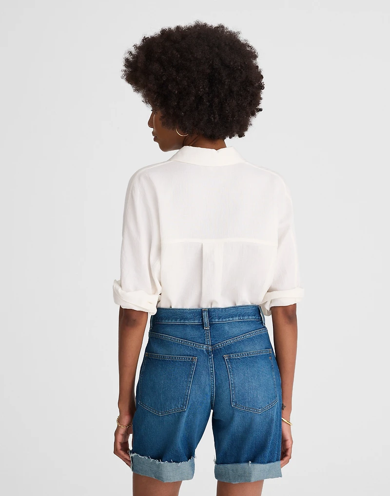 Long Baggy Cuffed Jean Shorts Mifflin Wash | Madewell