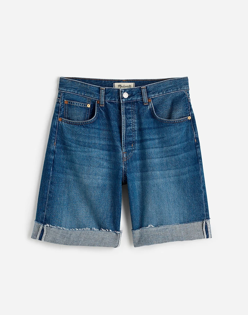 Long Baggy Cuffed Jean Shorts Mifflin Wash | Madewell