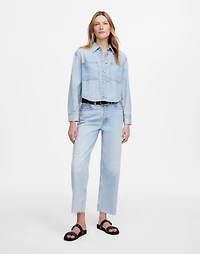 Cropped Shirt Jacket Foster Wash: Airy Denim Edition | Madewell