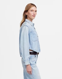 Cropped Shirt Jacket Foster Wash: Airy Denim Edition | Madewell