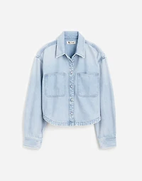 Cropped Shirt Jacket Foster Wash: Airy Denim Edition | Madewell