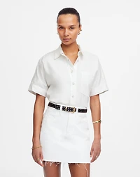 Denim Short-Sleeve Shirt Pure White | Madewell