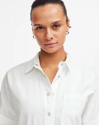Denim Short-Sleeve Shirt Pure White | Madewell