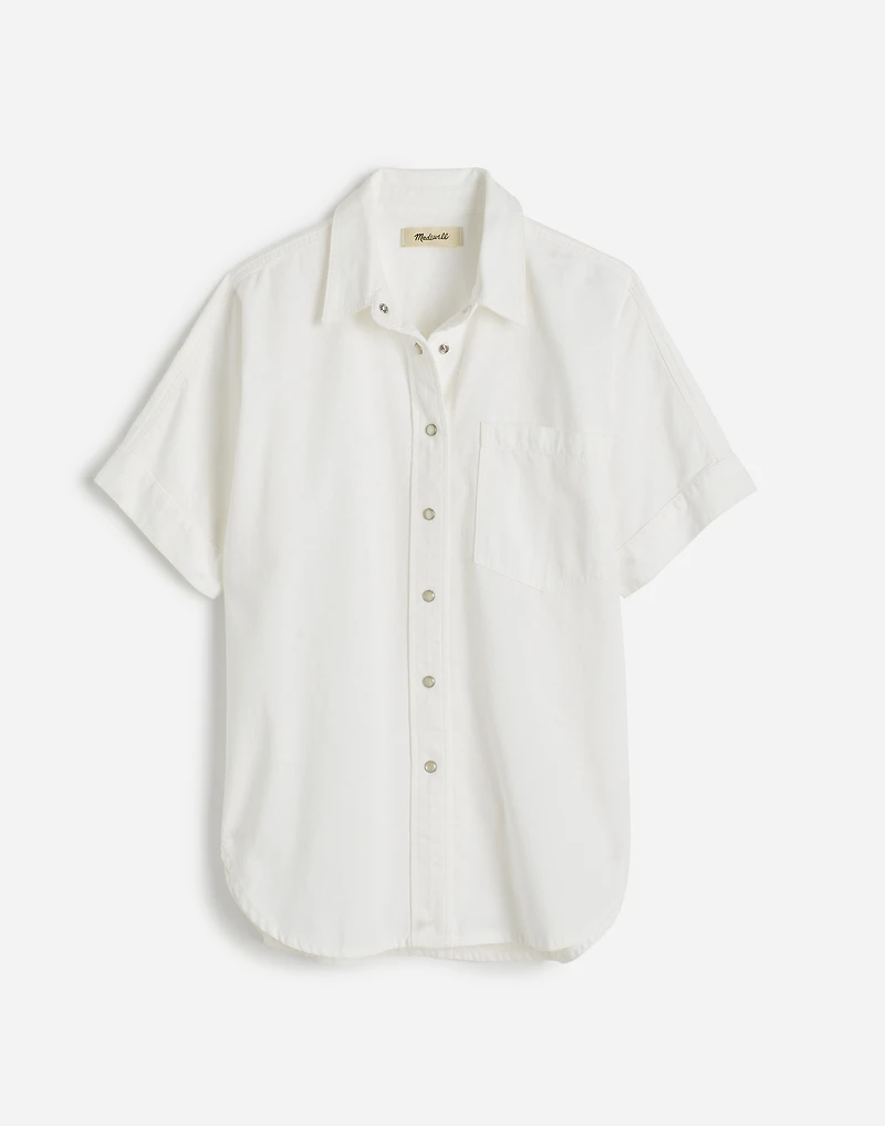 Denim Short-Sleeve Shirt Pure White | Madewell