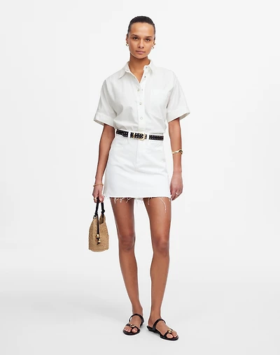 Denim Short-Sleeve Shirt Pure White | Madewell