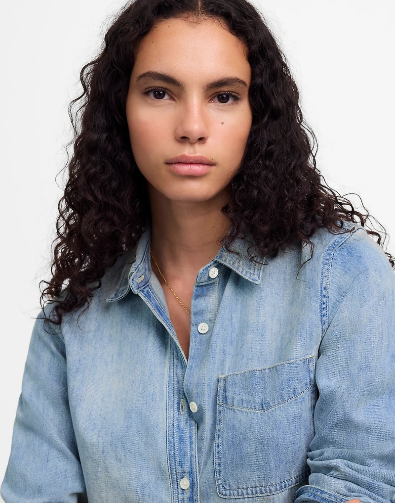 Shrunken Denim Shirt Kelleyville Wash | Madewell
