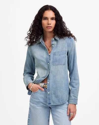 Shrunken Denim Shirt Kelleyville Wash | Madewell