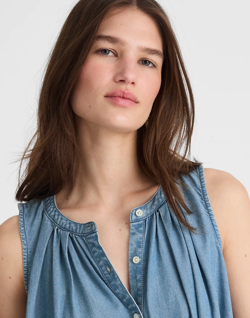 Button-Front Tank Ashbury Wash: Airy Denim Edition | Madewell