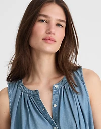 Button-Front Tank Ashbury Wash: Airy Denim Edition | Madewell