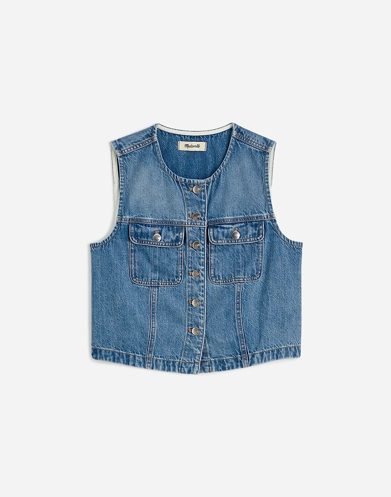 Cropped Denim Vest: Airy Edition | Madewell